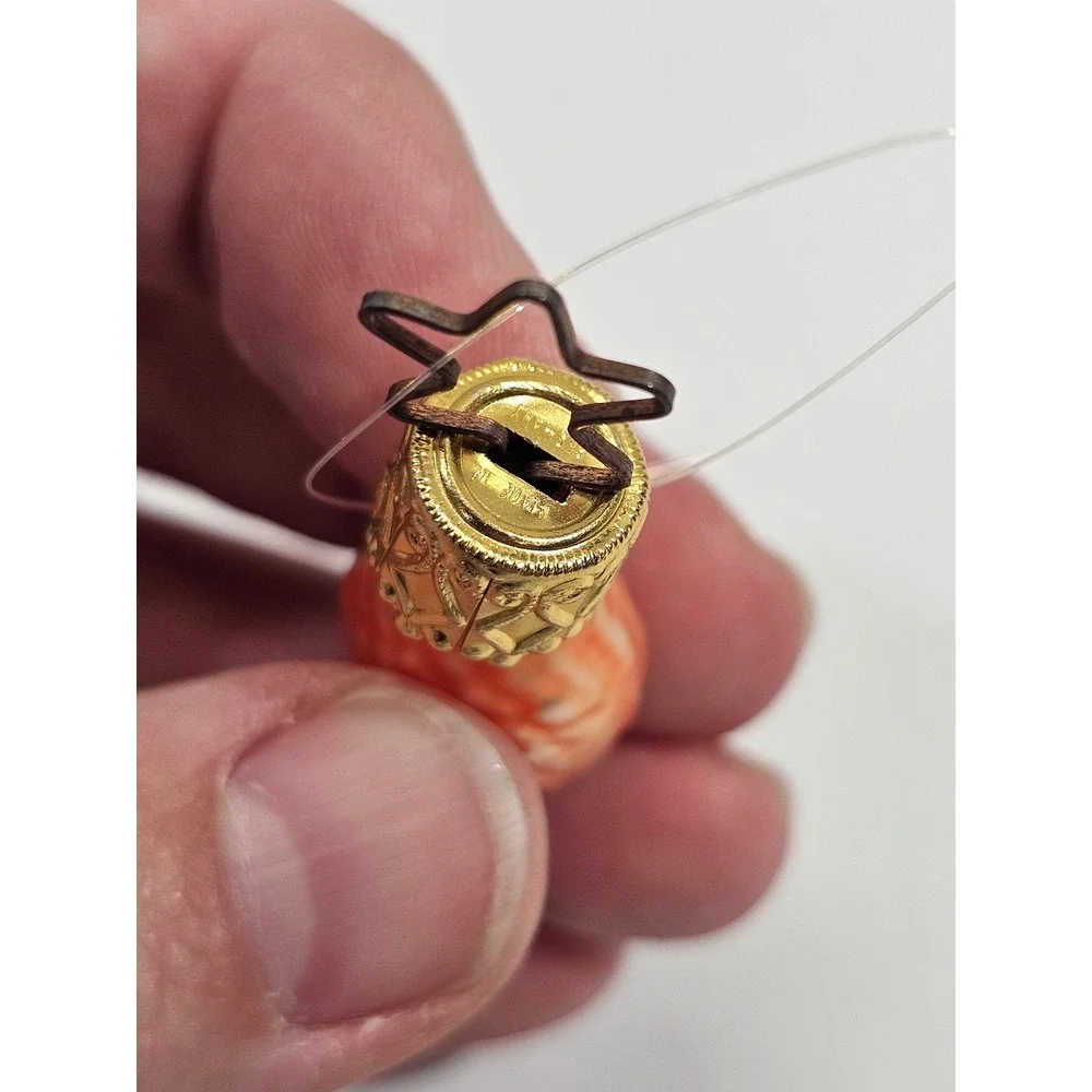 Inge-Glas Mini Fish Christmas Ornament Vintage Orange Gold Glass Germany Star